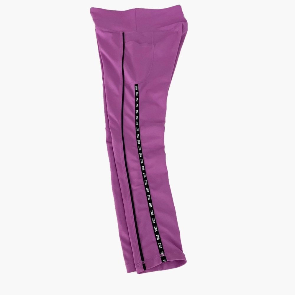 Zyia Active Lilac Pocket Light N Tight Leggings 7/8 24" Piping Logo Size 4 Yoga - Picture 2 of 10